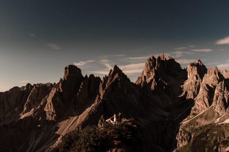 dolomites wedding photo of couple getting married