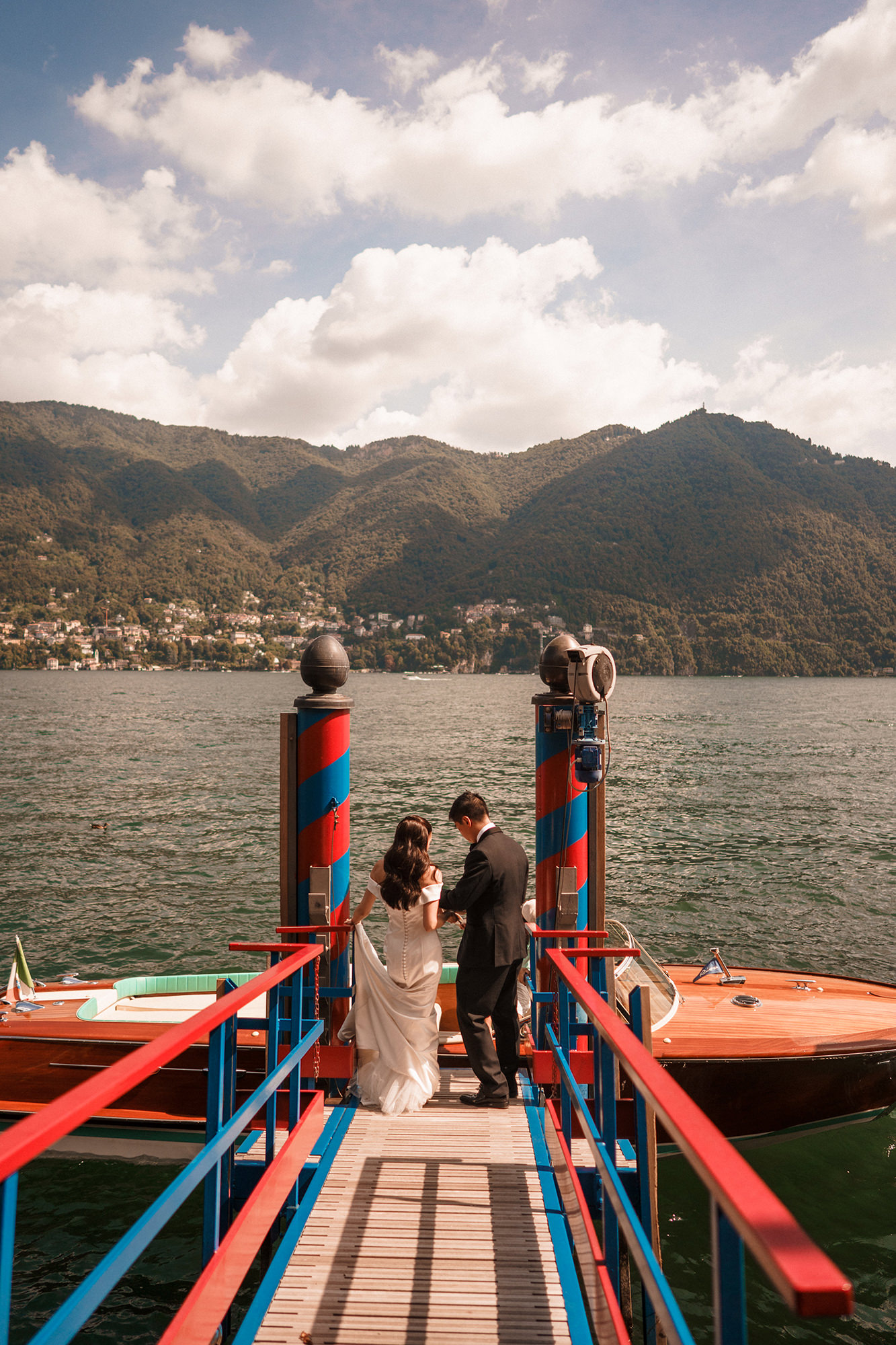 Lake Como wedding boat journey