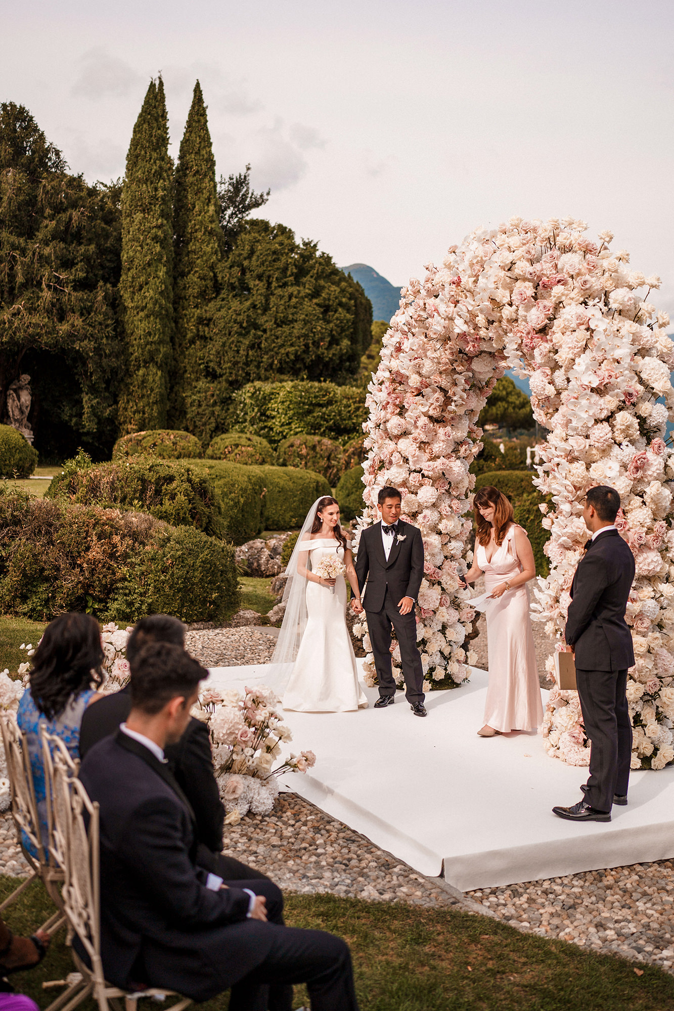 Wedding reception atmosphere at Villa Erba