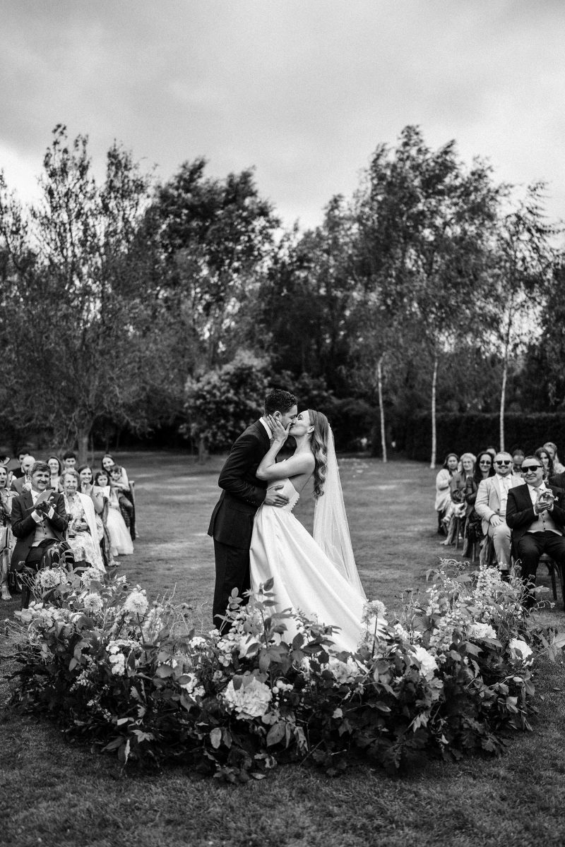 First kiss wedding ceremony photo idea at Scarlet Hall