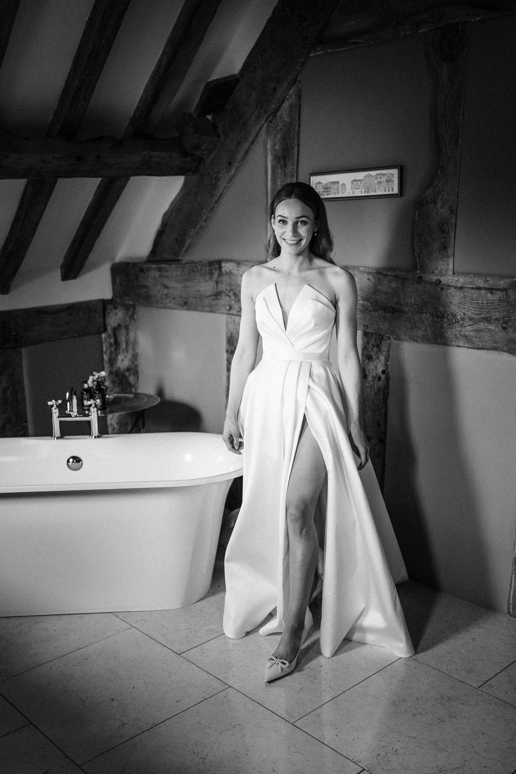 Relaxed bridal portrait with soft natural light